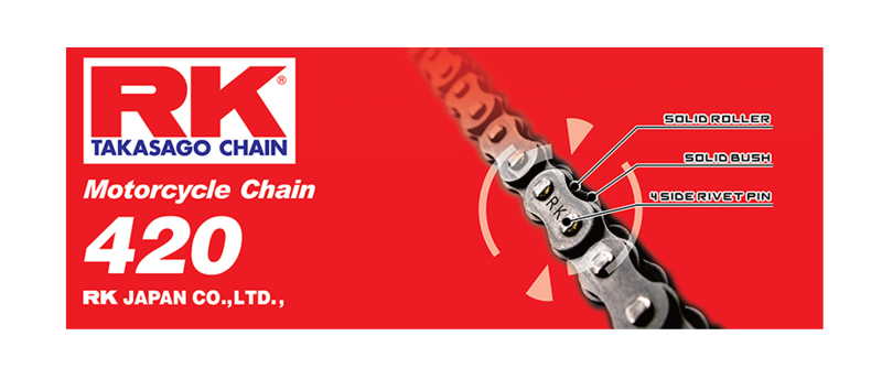 RK Chain 420-76 Natural Drive Chain 420x76 Fits 125cc - Click Image to Close