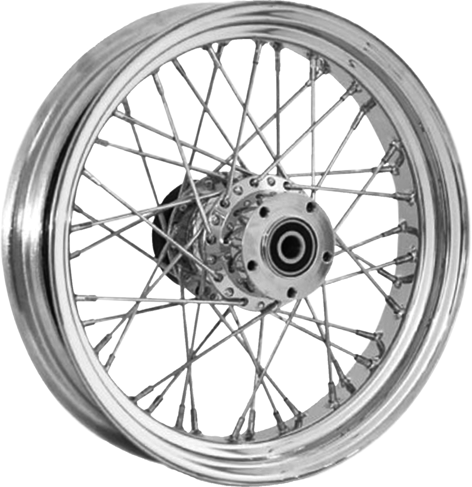 HardDrive 40-Spoke Chrome Wheel 16x3.5in 1in Axle for Harley BT/XL 00-Later - Click Image to Close