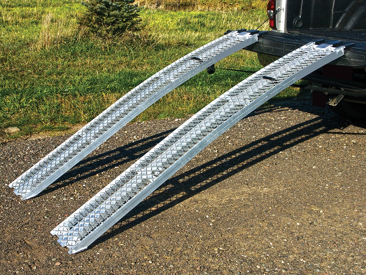 Aluminum Extreme Duty ATV Loading Ramps - 83" Long, 12" Wide - Pair - 2500 Lbs total capacity, weighs 38 lbs - Click Image to Close