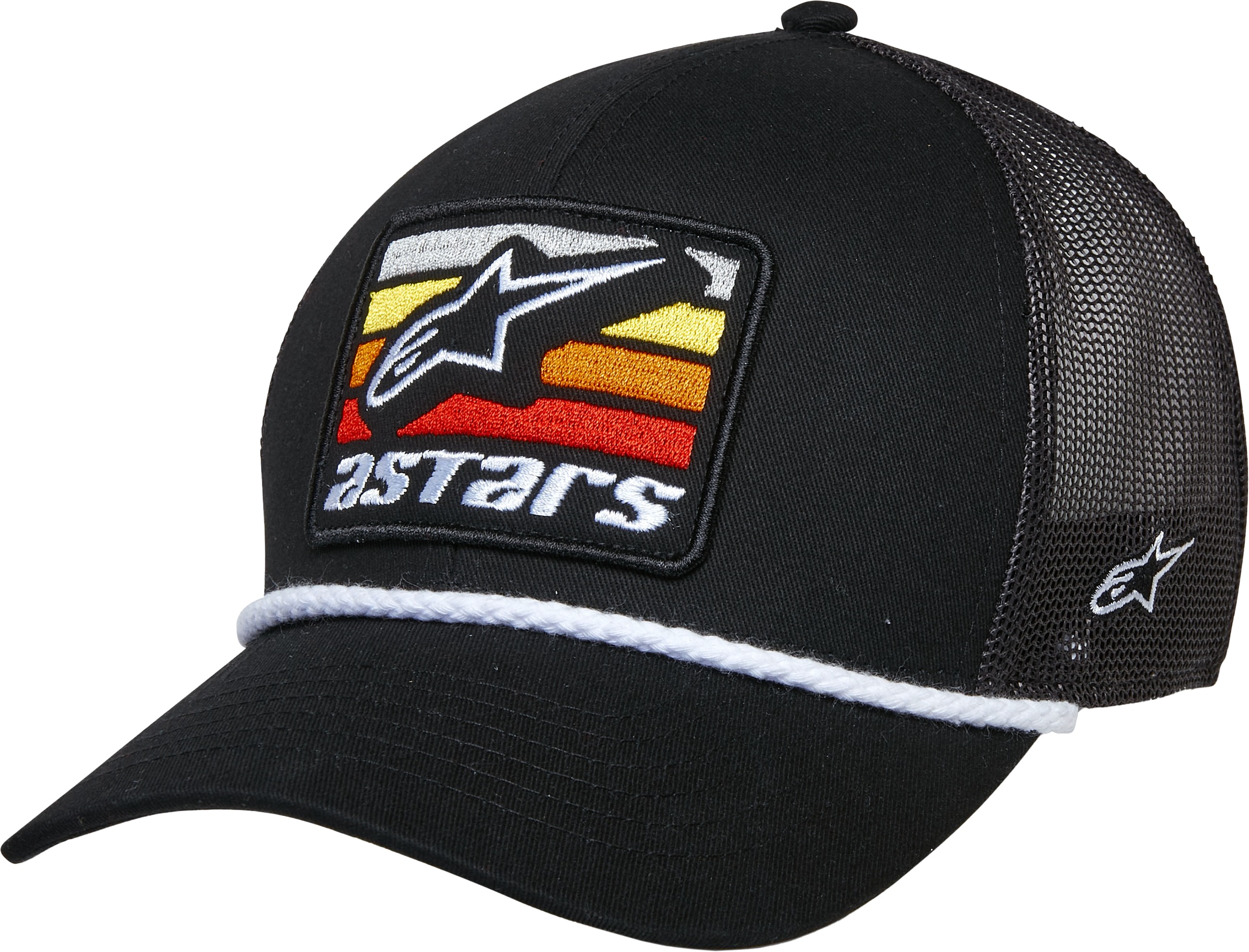 Alpinestars Selica Trucker Hat Black/Black Men's - Men's black trucker hat with snap back closure - Click Image to Close