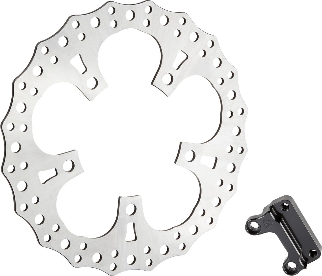 Arlen Ness 13" Jagged Rotor Kit Lt Spoke Stainless Steel - Click Image to Close