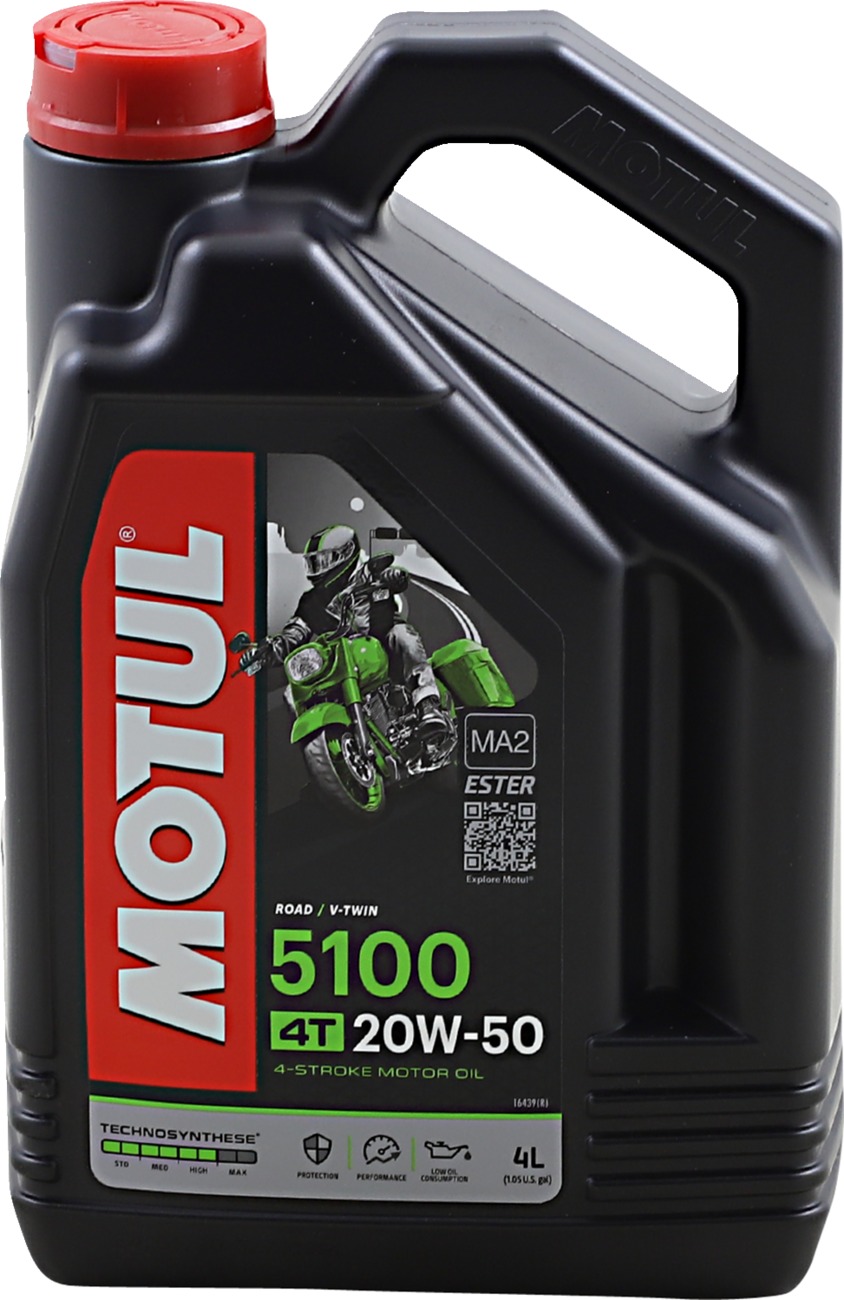 Motul 5100 4T 20W50 Synthetic Blend Engine Oil 4L - 4L synthetic blend 20W50 engine oil for 4-stroke bikes - Click Image to Close