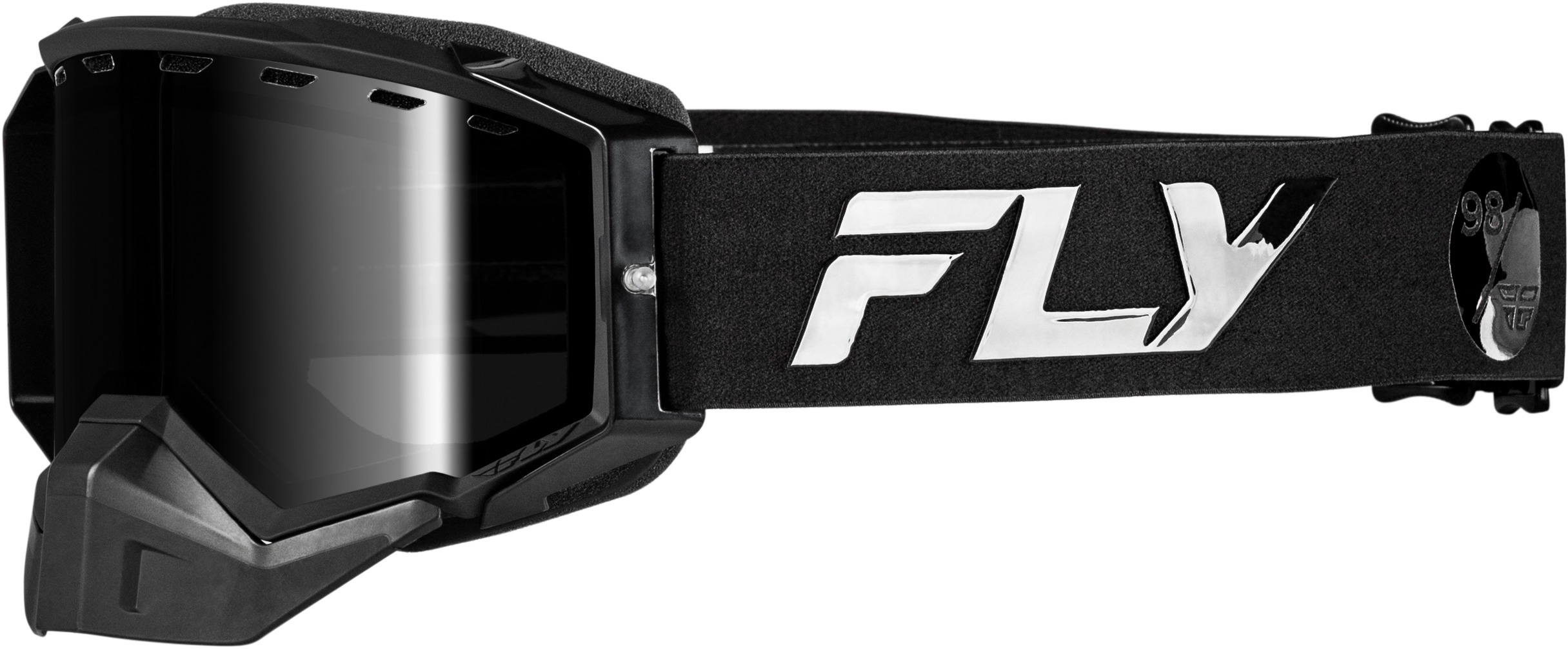 FLY Racing Zone Elite Snow Goggle Black/Black - Premium snow goggle with black mirror lens - Click Image to Close