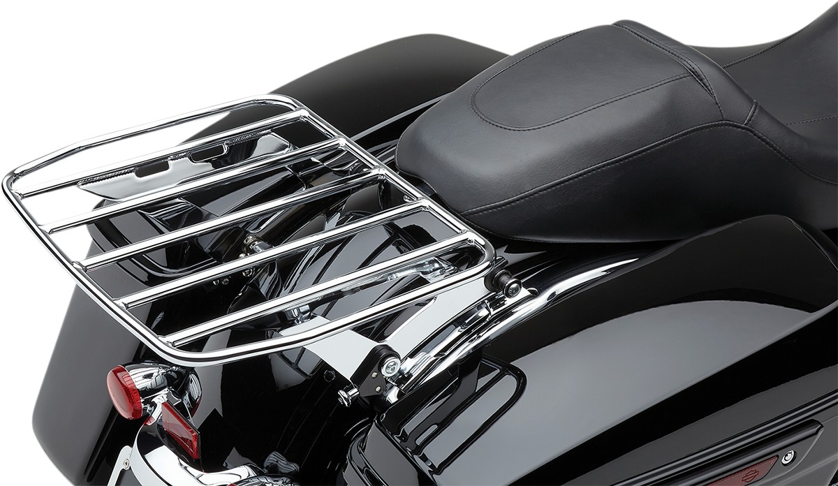 Cobra Detach Big-A Flat Luggage Rack Chrome Fits Harley FLH/FLT 97-08 - Click Image to Close