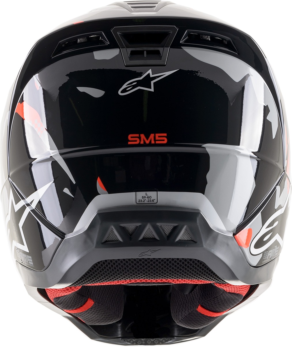 SM5 Rover Full Face Offroad Helmet Gloss Gray/Red 2X-Large - Click Image to Close