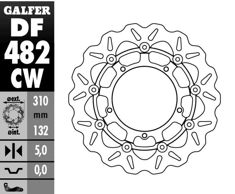 Front 310mm Floating Wave Brake Rotor - For 05-16 R6, 12-23 XTZ1200 Tenere, 11-13 FZ8 - Click Image to Close