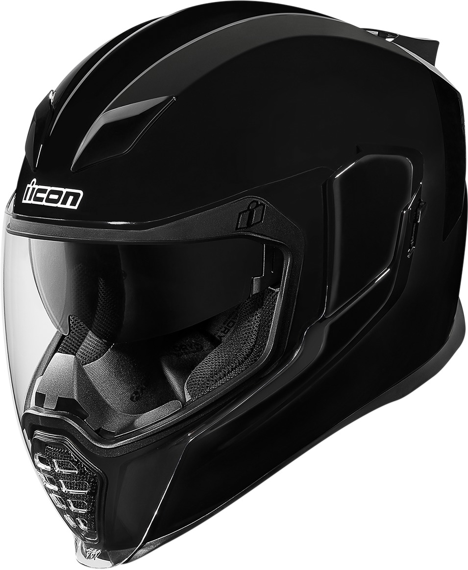 Airflite Full Face Helmet - Gloss Black Small - Click Image to Close