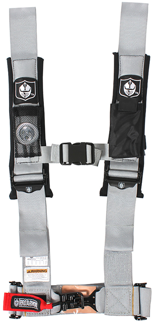 4PT Harness 3" Pads Silver - Click Image to Close