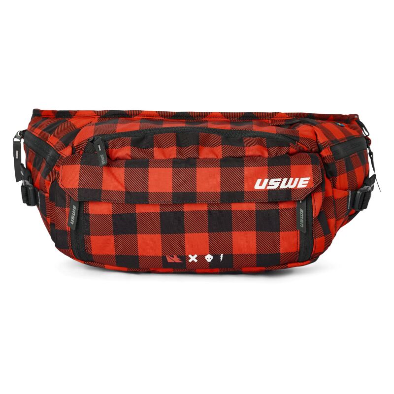 USWE Waist Hip Pack 6L Flannel Red - 6L hip pack in Flannel Red for biking and off-road - Click Image to Close
