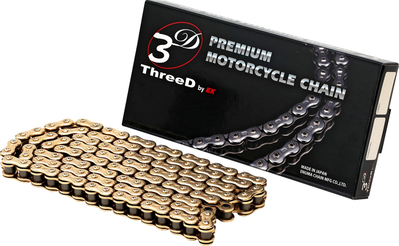EK 520 RV3D NX2-Ring Chain Gold 120 Link - 120-link 520 RV3D drive chain, Gold finish - Click Image to Close