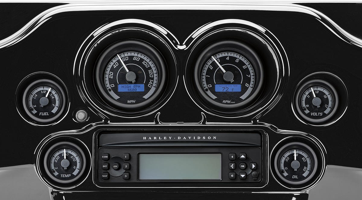 Dakota Digital MVX Six-Gauge Kit Black/Grey Chrome Bezel - Click Image to Close