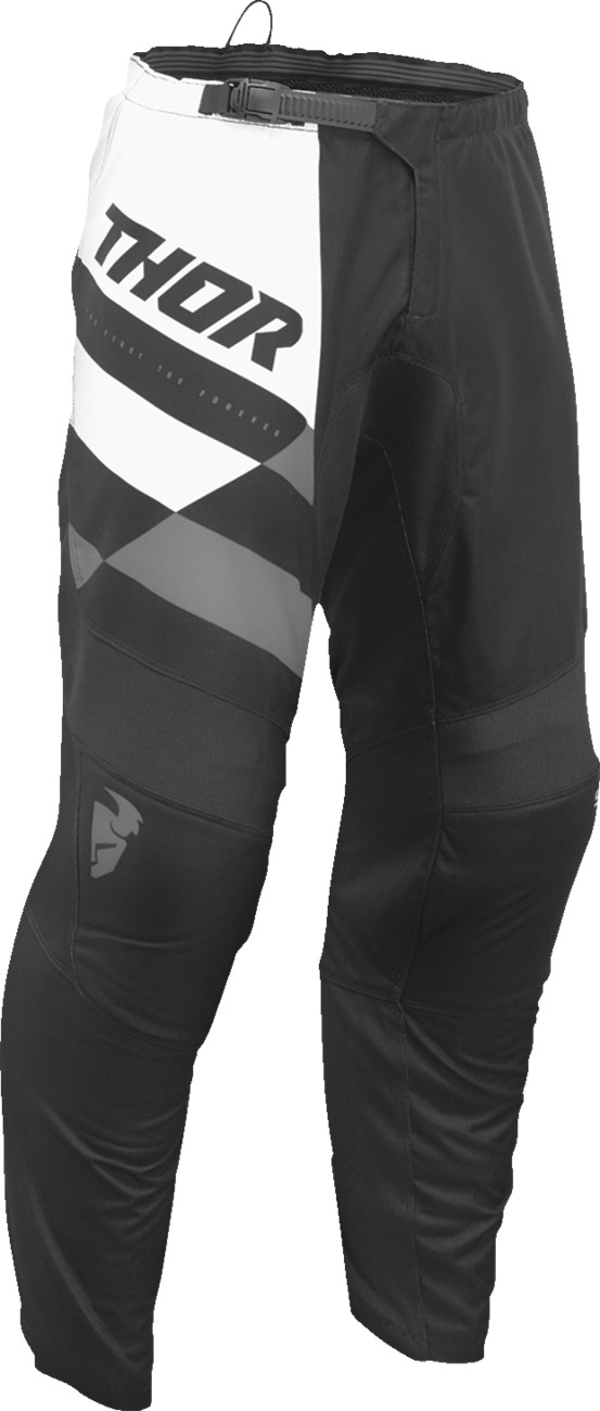 Thor Youth Sector Checker Pants Black White Gray Size 28 - Youth off-road race pants, size 28, checker graphic - Click Image to Close