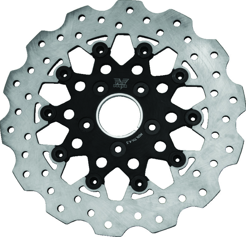 TwinPower 11.5" Scalloped Floating Front Rotor Black Mesh - Click Image to Close