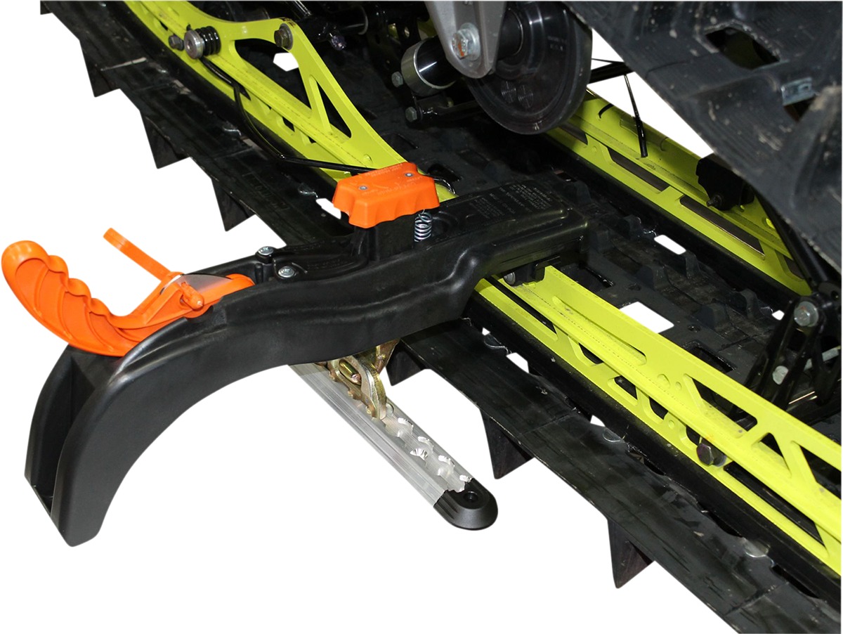 Superclamp Rear Tie-Down Kit with 12in Supertrac for Snowmobiles - Secures rear of snowmobile to trailer, includes Supertrac - Click Image to Close