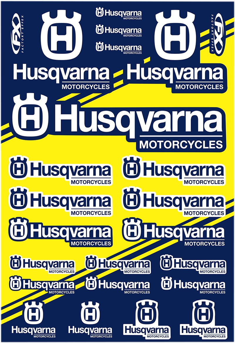 Factory Effex Husqvarna Sticker Sheet 1-1-1/4" Multicolor - Click Image to Close