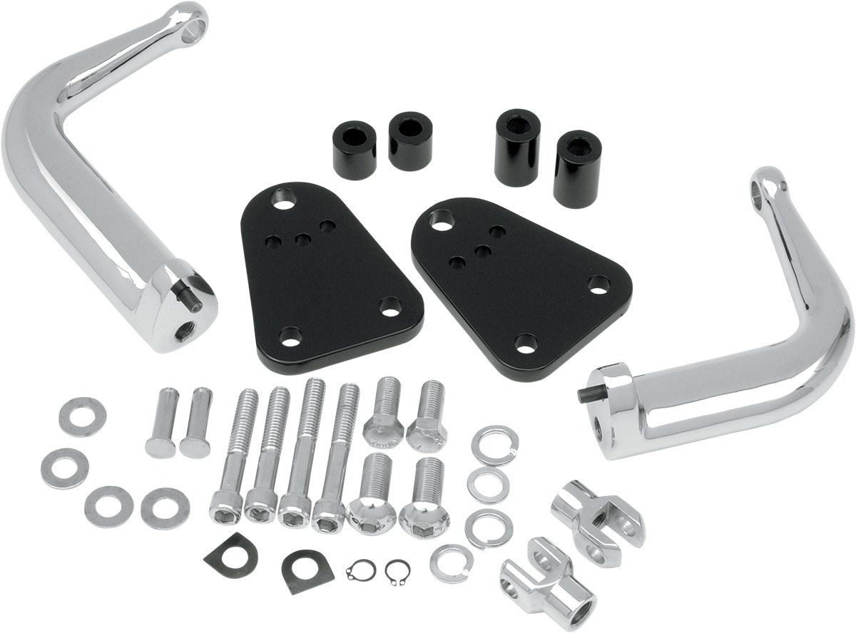 Adjustable Bolt-On Highway Bar Footpeg Mounts Chrome - For Sportster - Click Image to Close