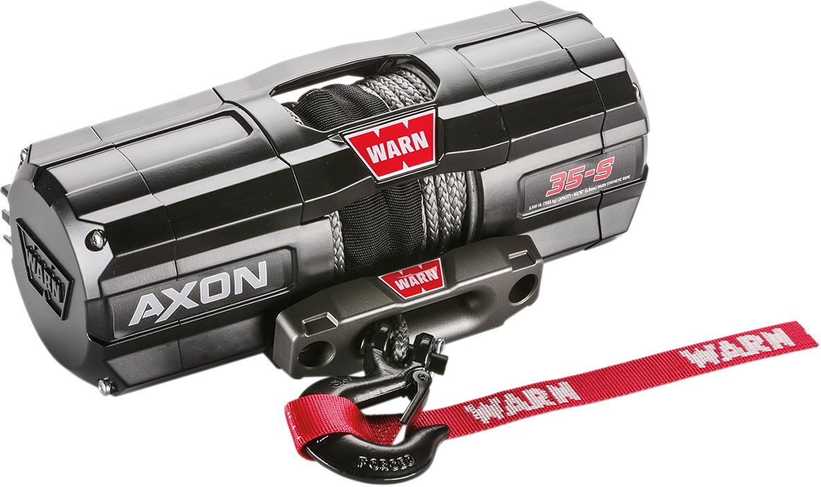Warn AXON 3500-S Winch with Synthetic Rope Black - Click Image to Close