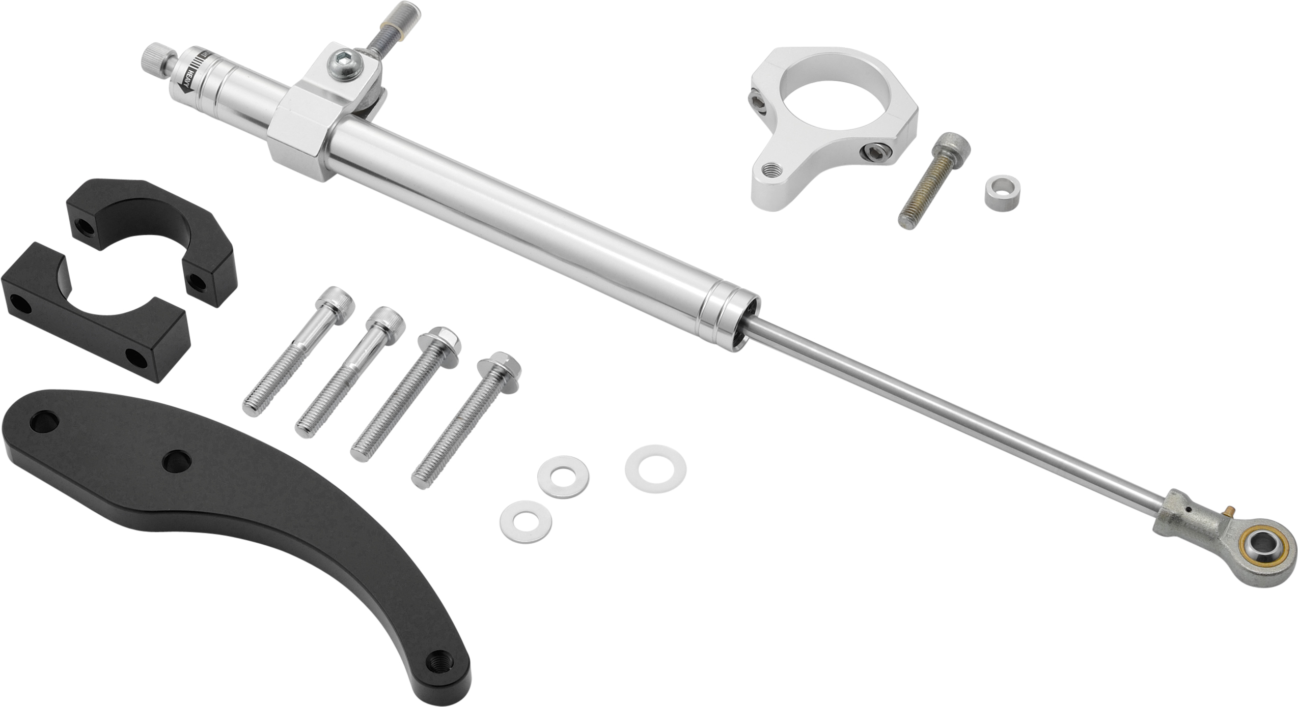 Steering Damper Silver - For 09-13 Harley-Davidson Road Glide - Click Image to Close