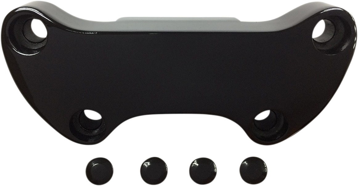 Drag Specialties Handlebar Clamp Black Gloss for 1 in Bars - Fits 1 in bars, most '74-'17 Harley with 3.5 in risers - Click Image to Close