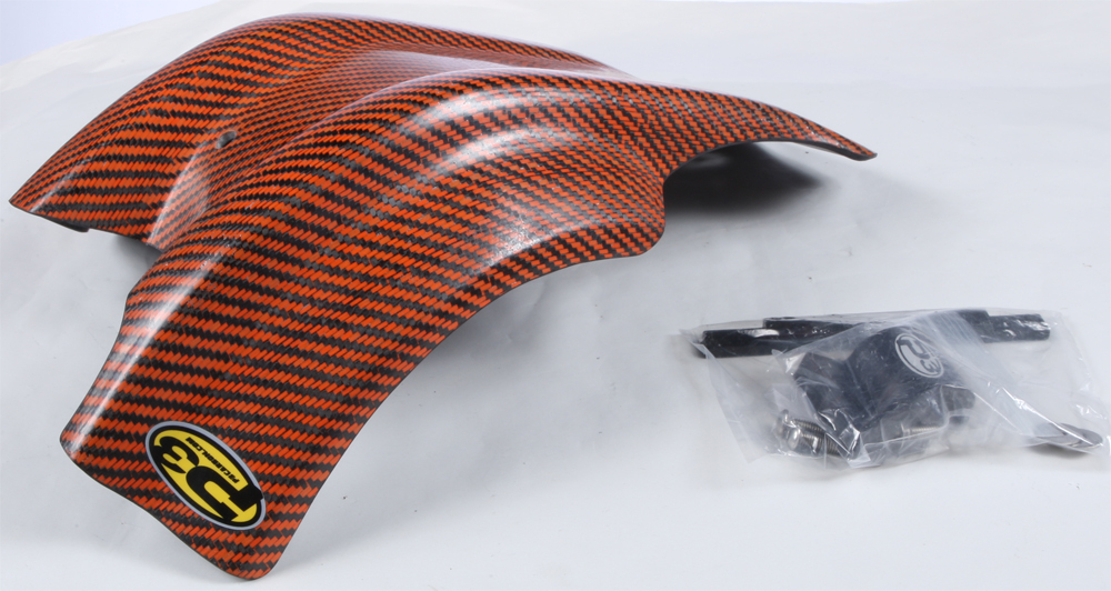 Orange Carbon Fiber Skid Plate - For 16-18 KTM SXF/XCF Husqvarna FC/FX 450 - Click Image to Close