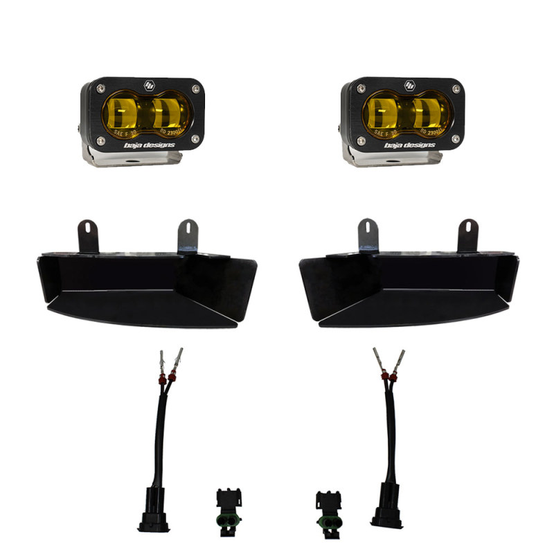 S2 SAE Amber Fog Pocket Light Kit by Baja Designs - For 19-22 Dodge RAM 2500/3500 - Click Image to Close