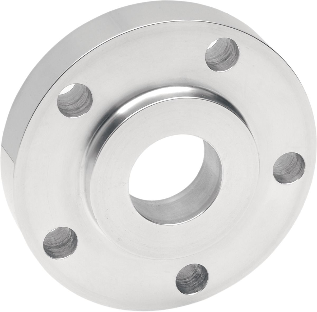 Drag Specialties Rear Pulley Spacer Billet Aluminum Raw - Polished billet aluminum spacer for wide rear tire - Click Image to Close