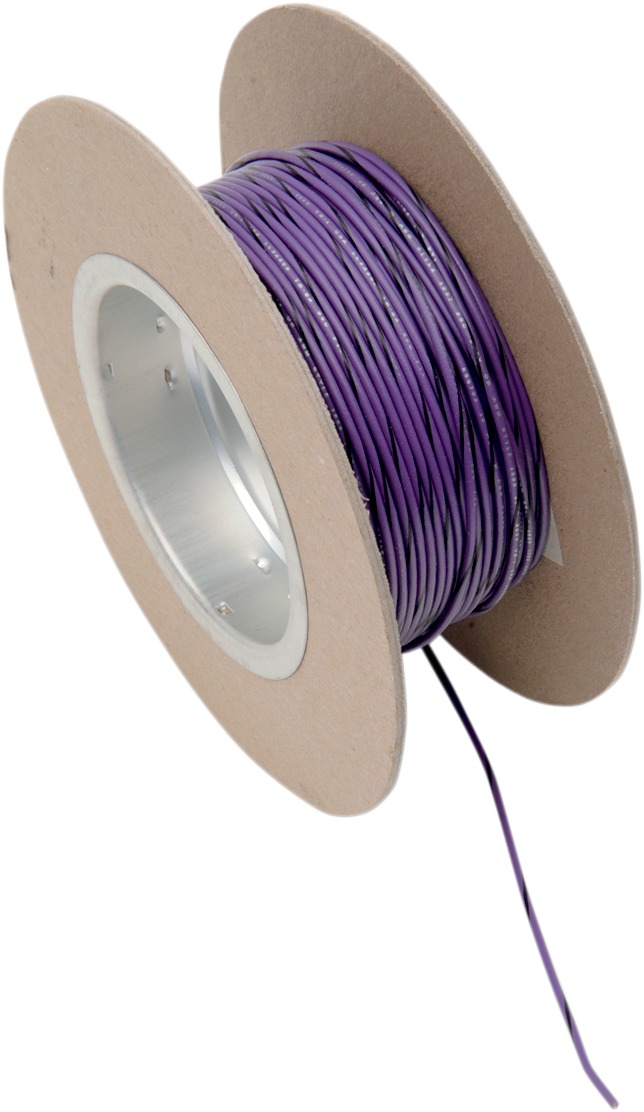 Violet / Black 18 Gauge Color Match Primary Wire - 100' Spool - Click Image to Close