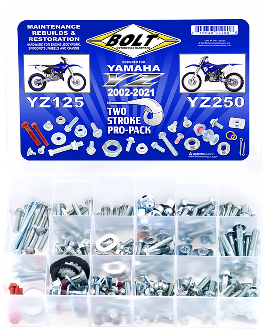 BOLT Pro Pack Hardware Kit For Yamaha YZ125 YZ250 2002-2021 - Complete hardware kit for Yamaha YZ125/YZ250 2002-2021 - Click Image to Close