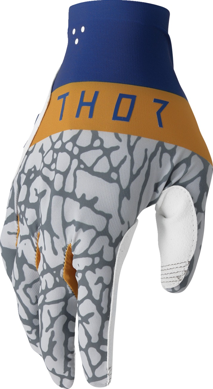 THOR SPORTMODE Bravo Gloves Men's L White/Copper/Navy/Gray - Men's off-road gloves in L, White/Copper/Navy/Gray - Click Image to Close