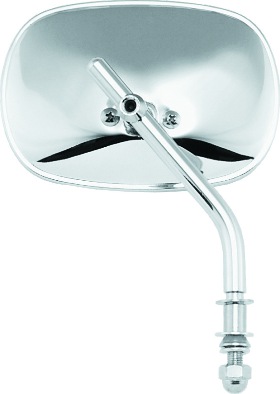 Bikers Choice Chrome Stamped Steel Mirror 65-Up For Harley-Davidson - Chrome mirror fits 1965-up Harley models - Click Image to Close