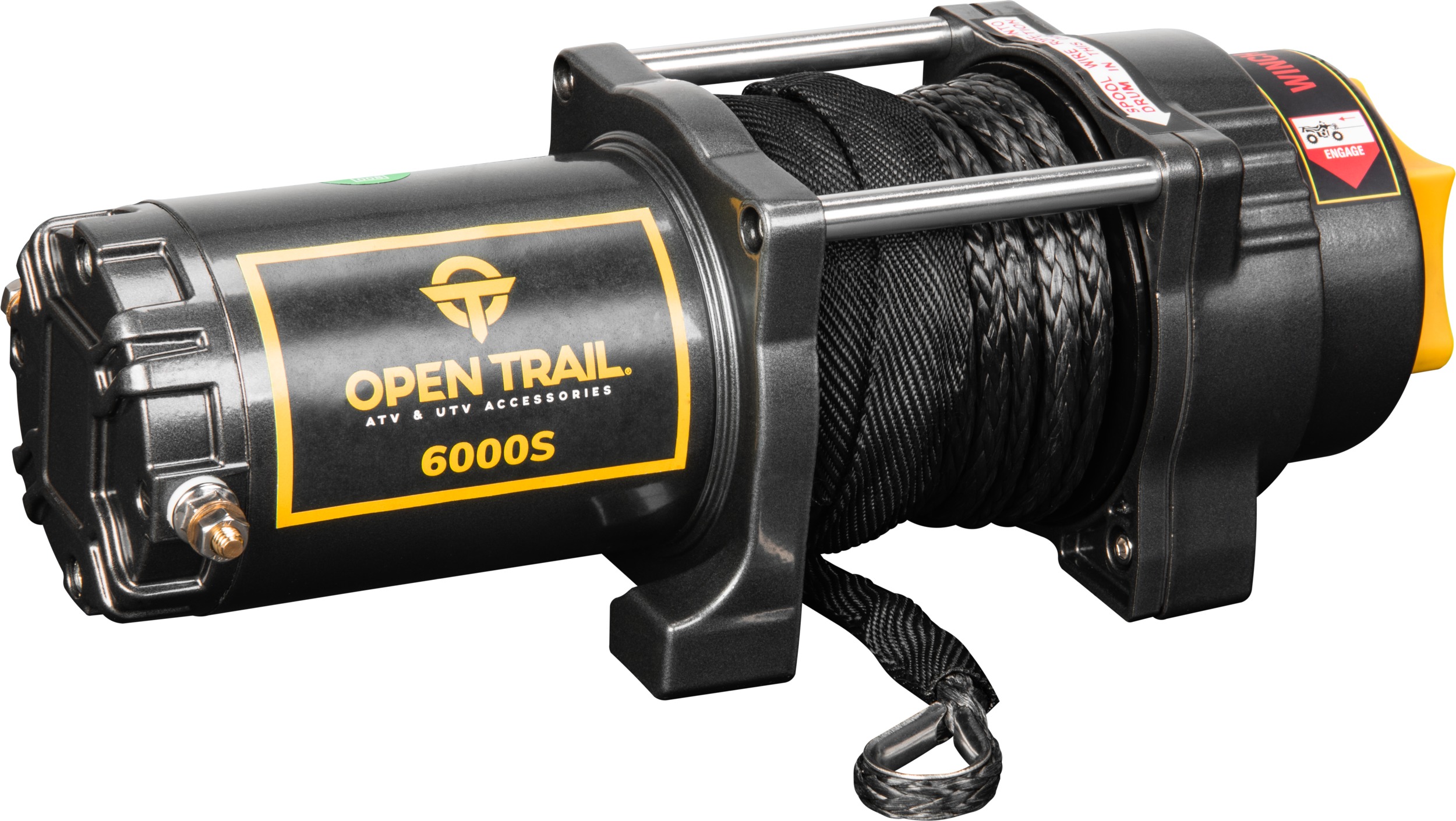 Open Trail 6000LB Winch with Synthetic Rope for ATV/UTV - 6000LB synthetic rope winch for ATV/UTV - Click Image to Close