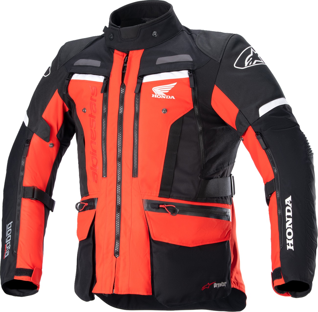 Alpinestars Honda Bogot Pro Drystar Jacket Mens 4XL Black Red - All-weather textile jacket, waterproof, size 4XL - Click Image to Close