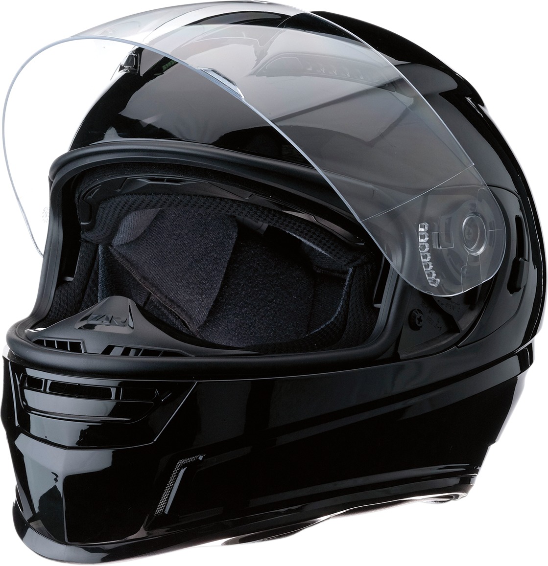 Jackal Full Face Street Helmet Gloss Black Large - Click Image to Close