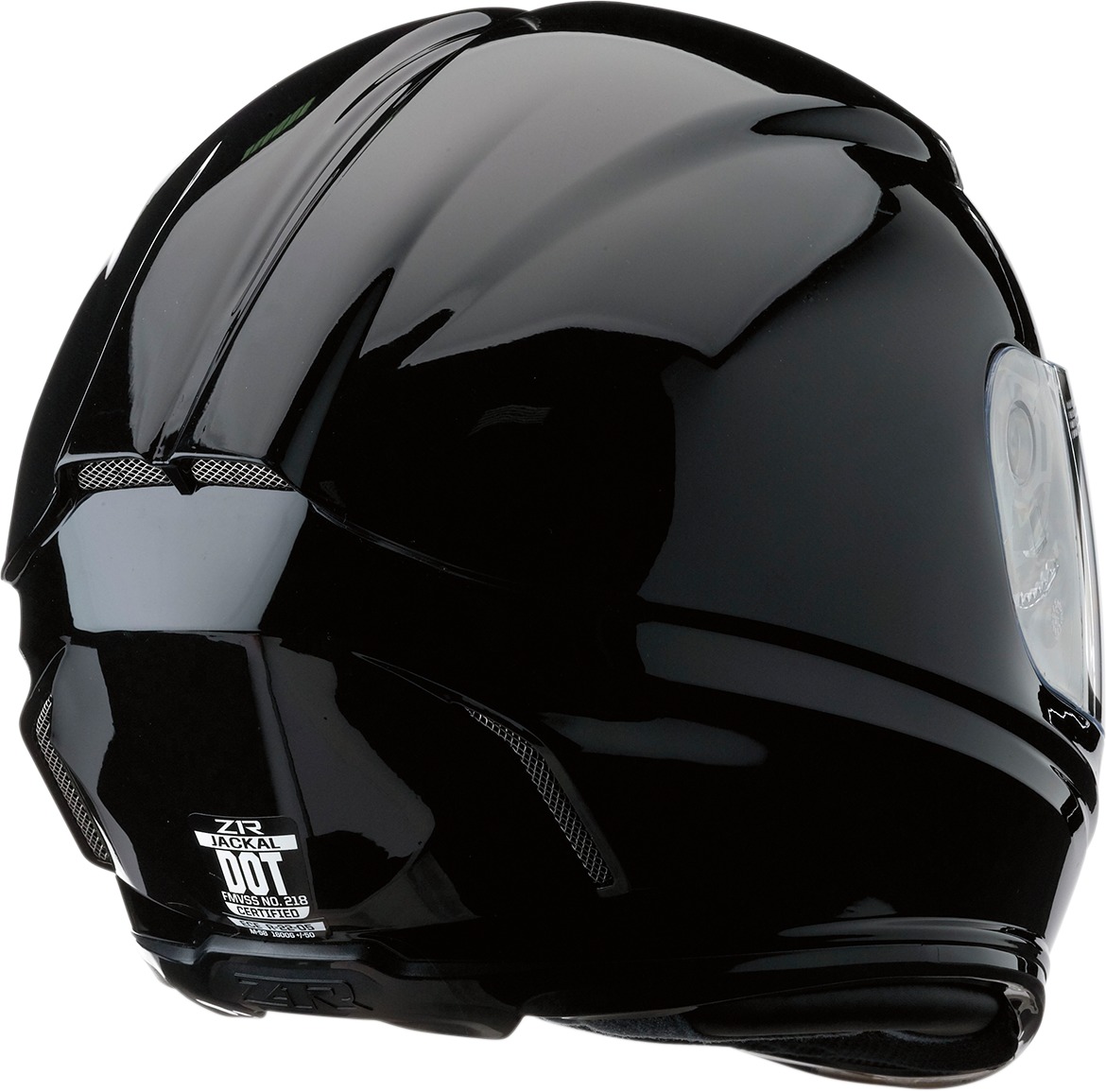 Jackal Full Face Street Helmet Gloss Black Large - Click Image to Close