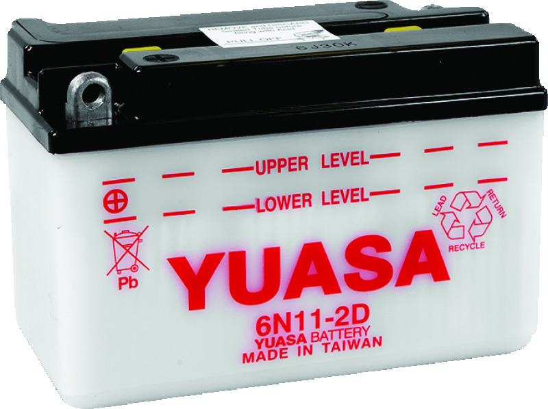 Yuasa 6N11-2D Conventional 6V Battery - 6-Volt battery for select motorcycles - Click Image to Close