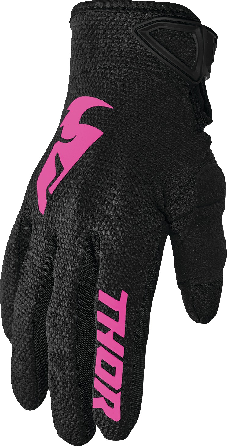 Thor Women's Sector Gloves XL Black/Pink - Lightweight MX gloves for women - Click Image to Close