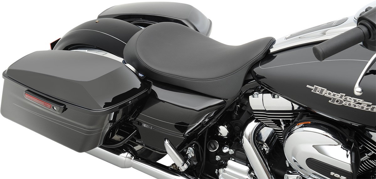 Low-Profile EZ-On Plain Solo Seat Backward - For 08-20 Harley FLH FLT - Click Image to Close