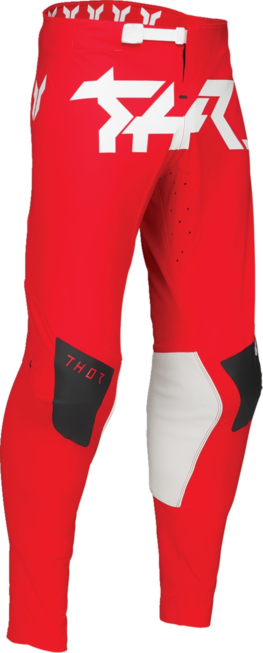 Thor Sportmode Riot Pants Red/White/Black Men's Size 33 - Athletic fit off-road pants for men, size 33 - Click Image to Close