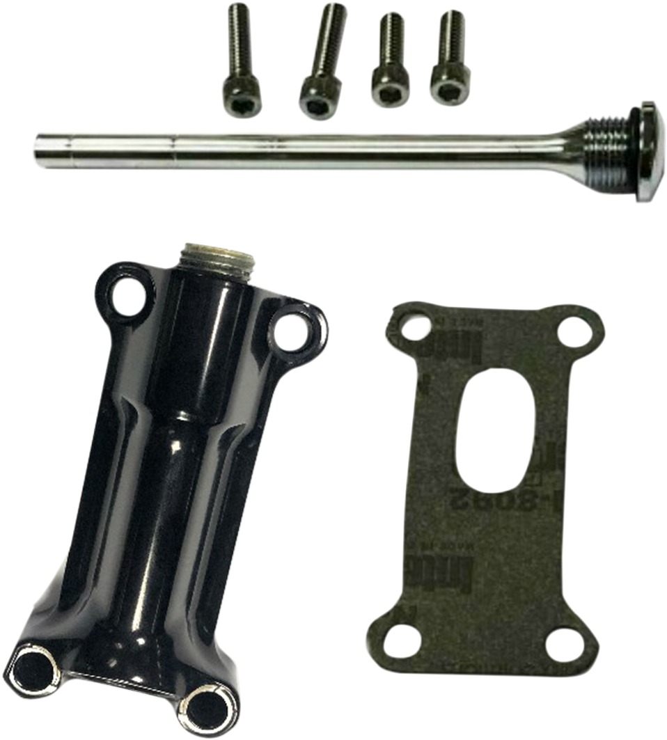 Drag Specialties Engine Oil Spout Kit Black/Silver For Harley Touring - Oil spout kit fits select Harley Touring models - Click Image to Close