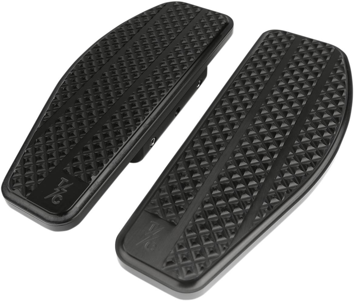 Black Knurled Passenger Floorboards - For Harley Touring w/ OE Floorboard Mounts - Click Image to Close