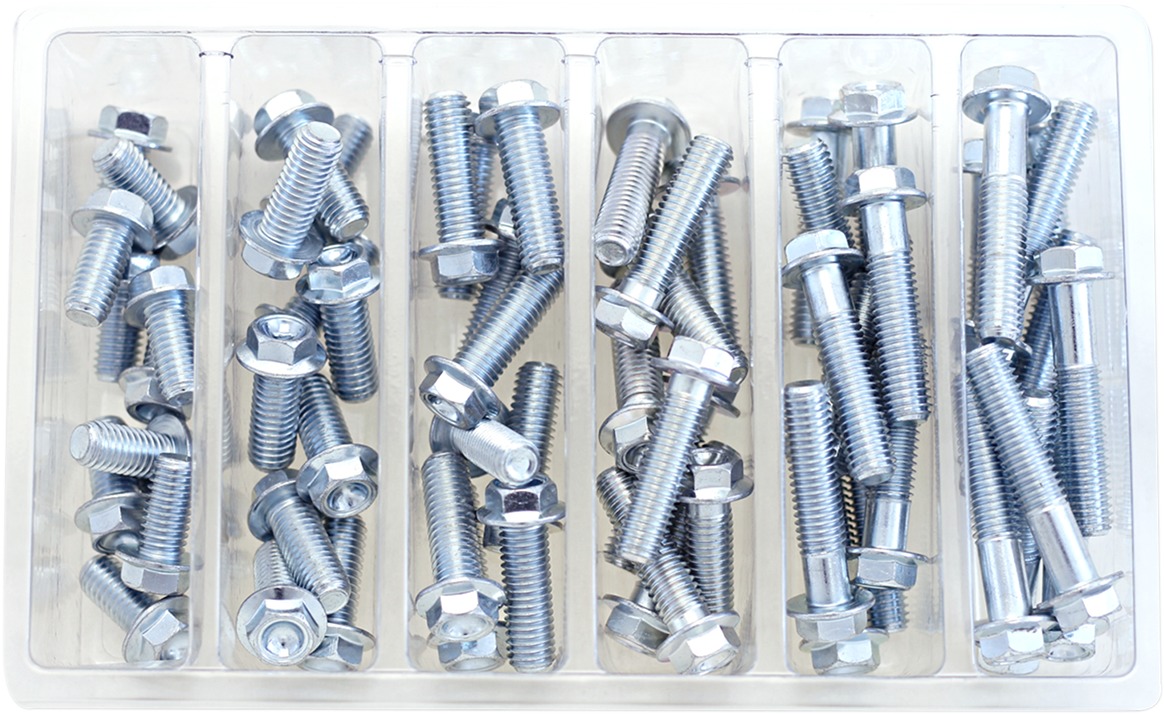 Bolt M8 10mm Hex Flange Bolt Assortment Pack - Silver - Click Image to Close