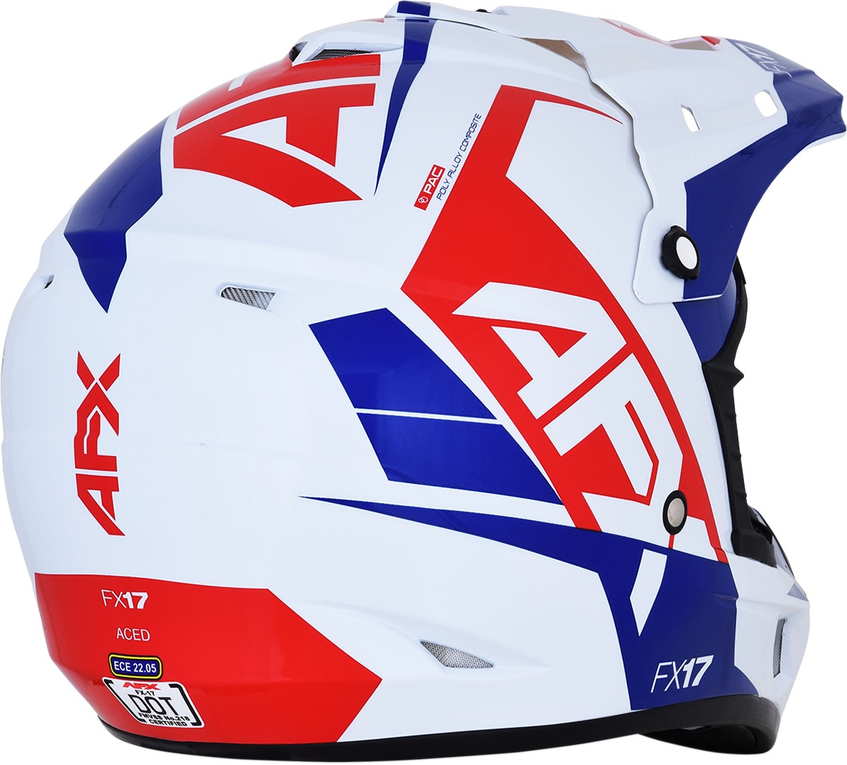FX-17 Full Face Offroad Helmet Blue/Red/White 2X-Large - Click Image to Close