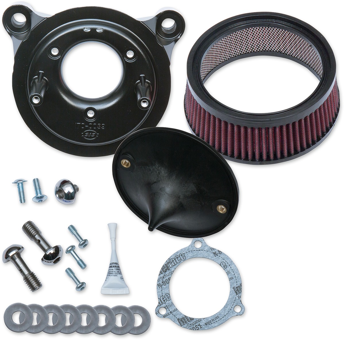S&S Stealth Air Cleaner Kit Black for Stock Fuel Systems - Click Image to Close