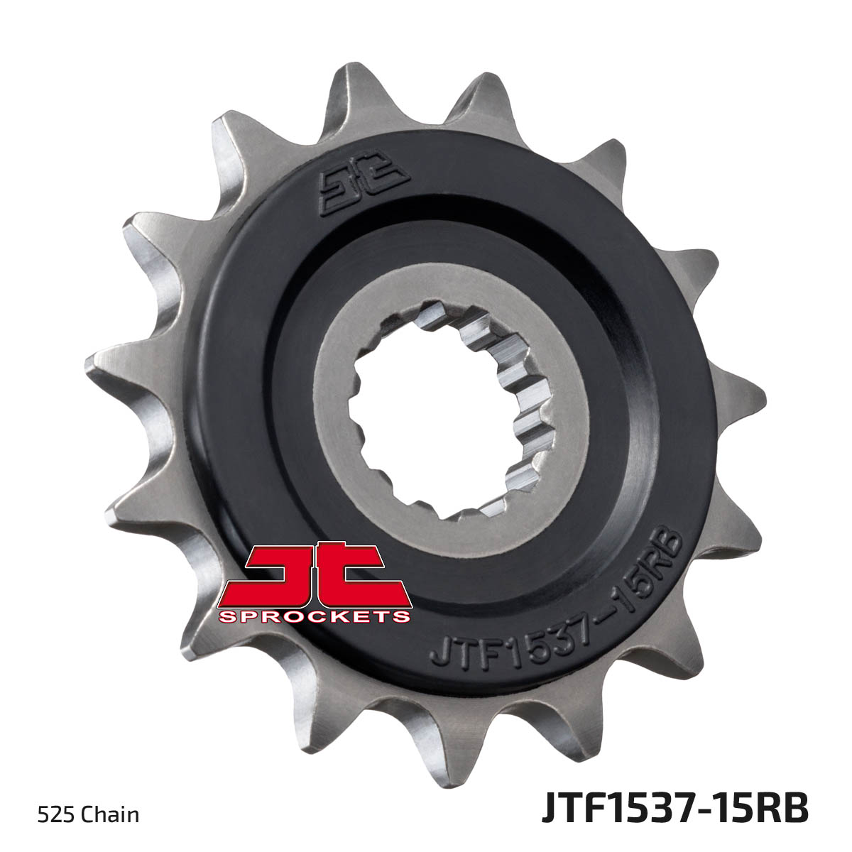 Front Steel Countershaft Sprocket w/ Rubber Damper - 15 Tooth 525 - Click Image to Close