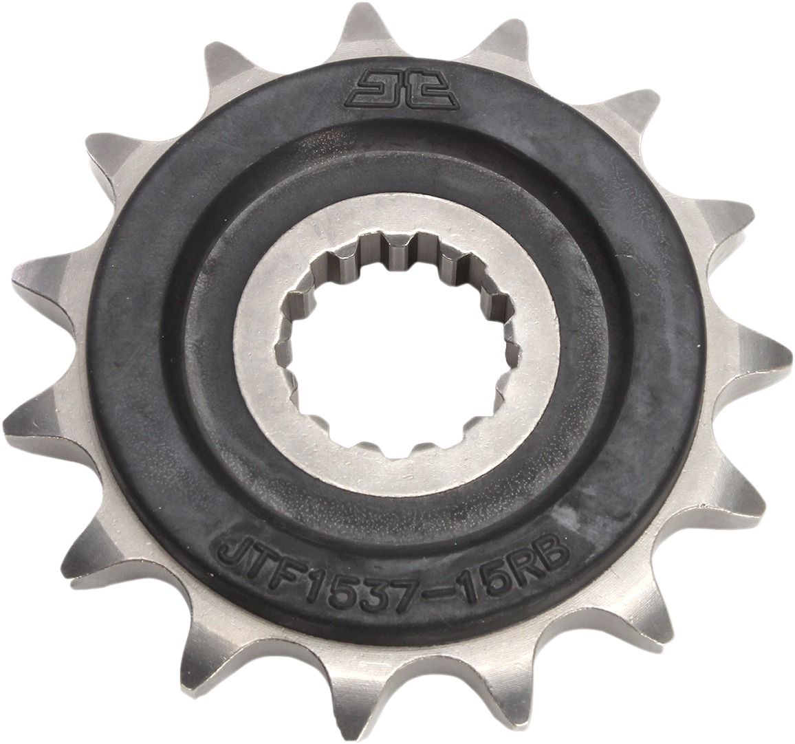Front Steel Countershaft Sprocket w/ Rubber Damper - 15 Tooth 525 - Click Image to Close