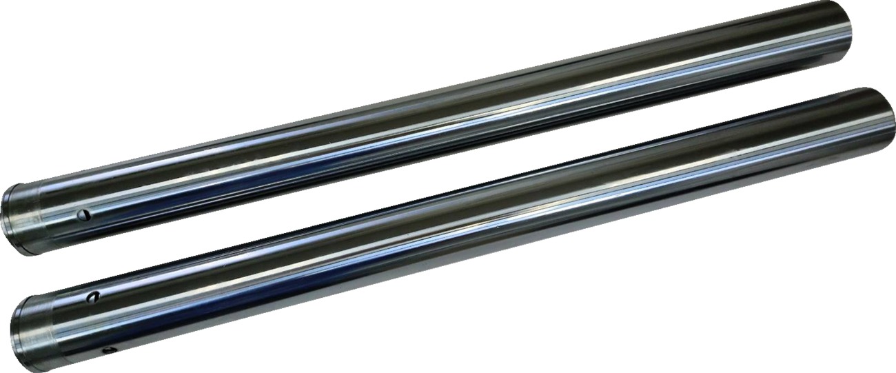 Drag Specialties Fork Tubes Chrome 49mm Pair For Harley FL Touring - Chrome 49mm fork tubes For Harley FL Touring models - Click Image to Close