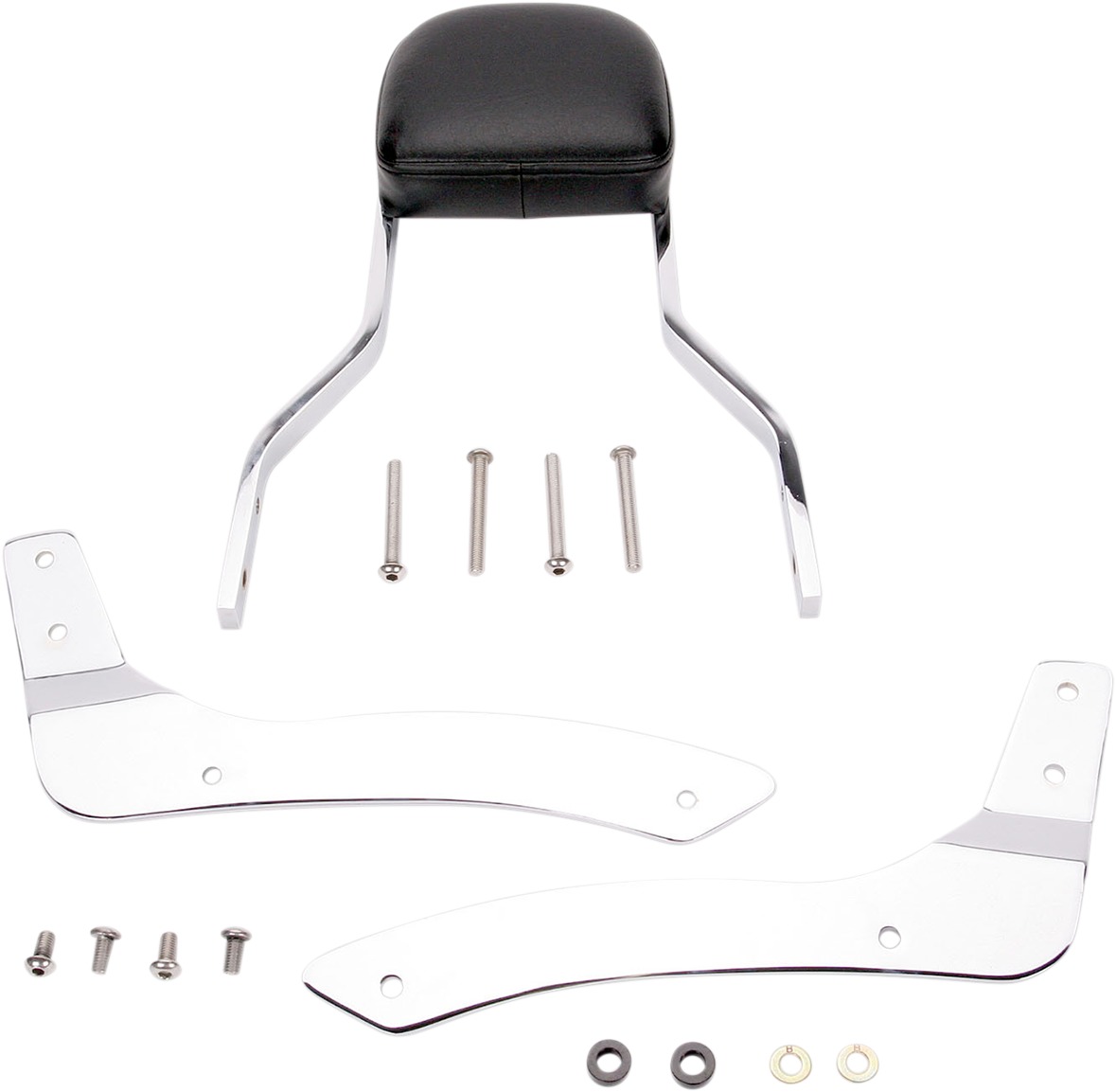 Chrome Short Square 14" Sissy Bar - For Suzuki Boulevard C50 M50 Volusia - Click Image to Close