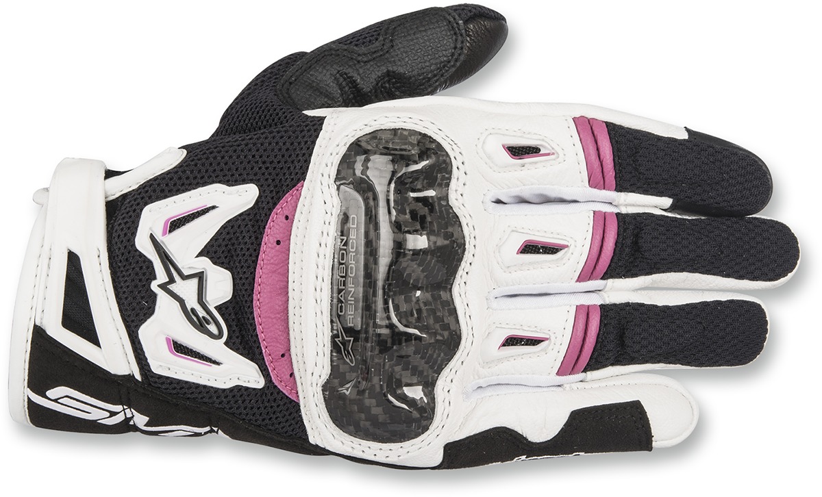Women's SMX-2 V2 Air Carbon Gloves Black/White/Pink X-Small - Click Image to Close