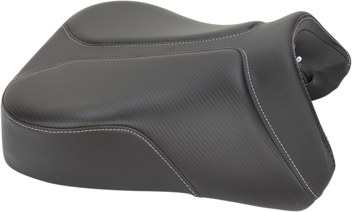 Adventure Tour Stitched Vinyl Solo Seat Black Foam - For Super Tenere - Click Image to Close