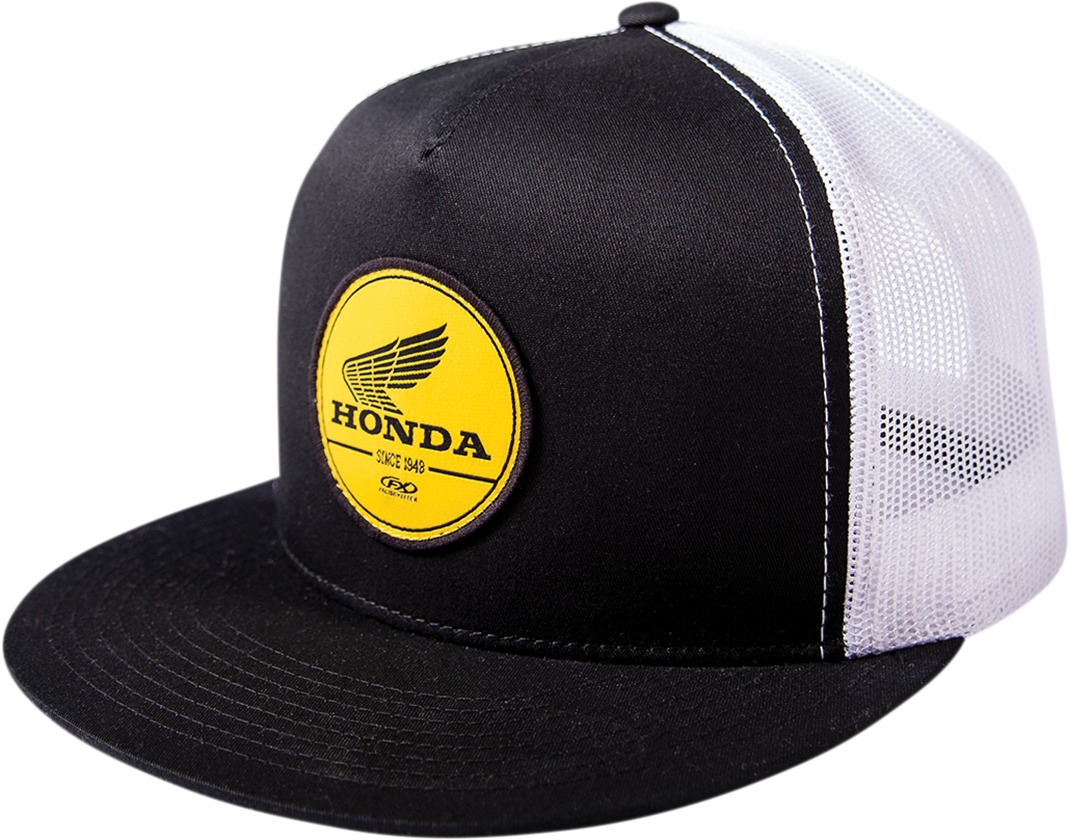 Factory Effex Men's Honda Gold Label Hat Black/White One Size - Click Image to Close